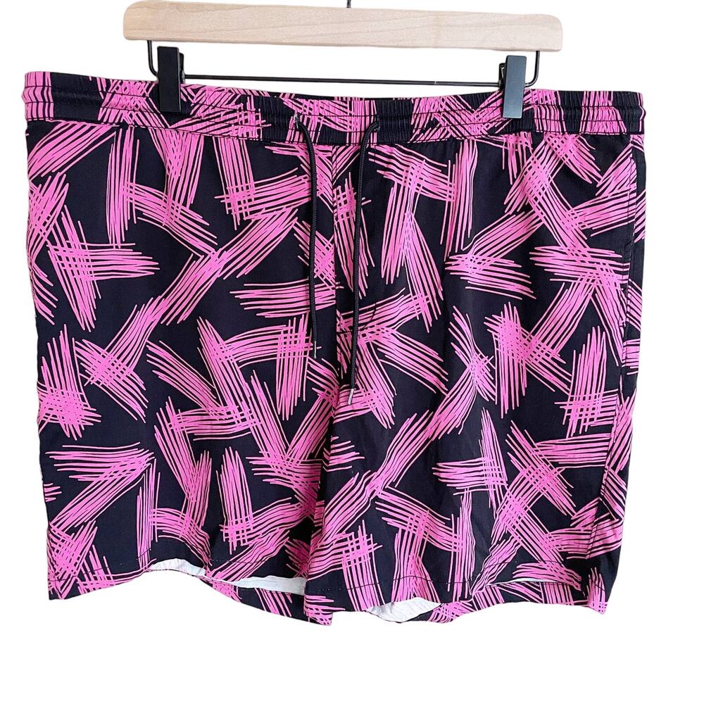 OPEN EDIT Pink & Black Men's Board Shorts - Size XL